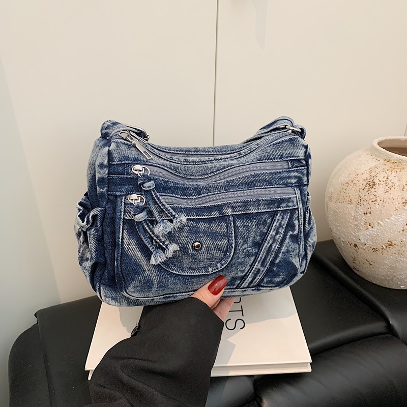 Luxury Bags Denim - Tas Denim Biru Retro Gaya Jalanan