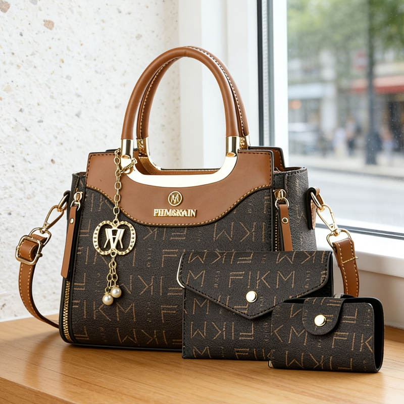 Luxury Bags With Zipper - Set 3 tas wanita mewah bermotif