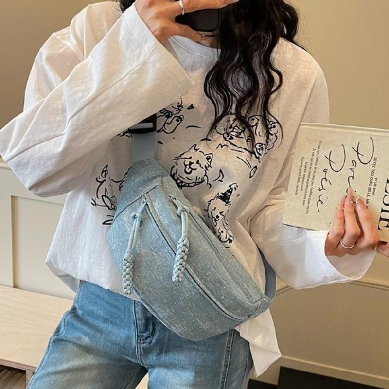 Luxury Bags Denim - Tas pinggang olahraga luar ruangan mewah