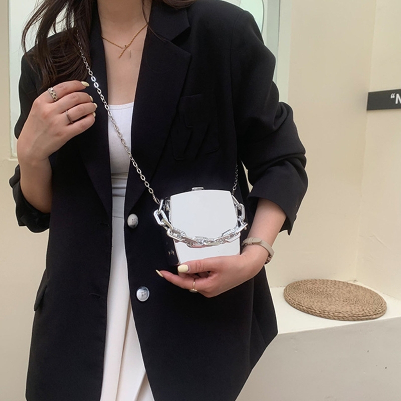 Luxury Bags With Zipper - Tas Selempang Kotak PVC Kecil Fashion