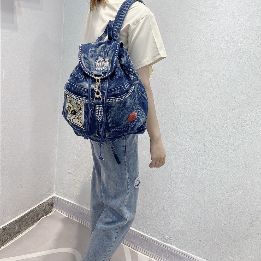 iPinee Ransel Wanita Denim Mew - Luxury Bags Denim ulasan dan harga