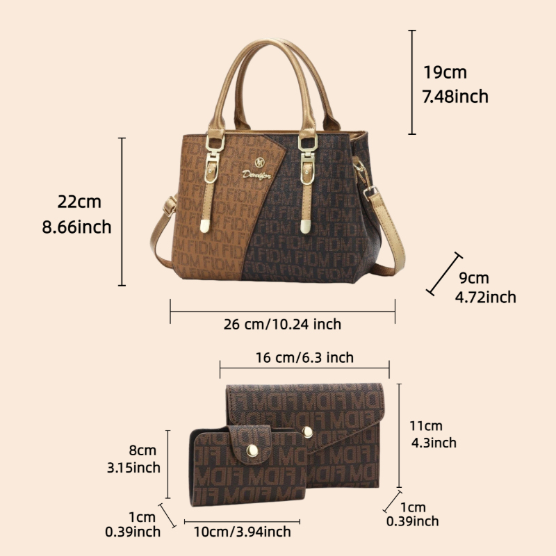 Set tas wanita 3 potong, tas t - Luxury Bags With Zipper ulasan dan harga