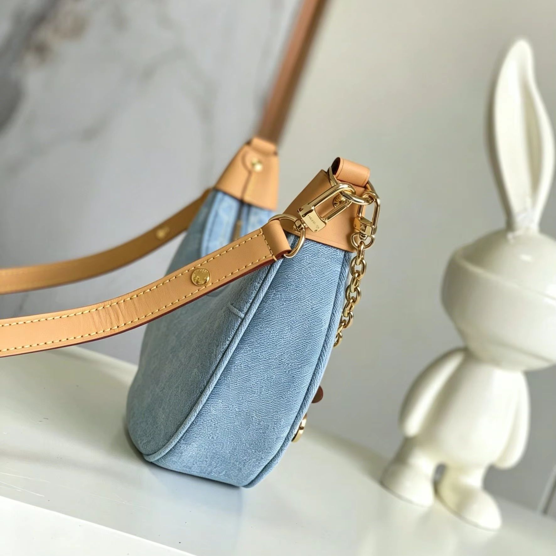 Tas Hobo Crescent Denim Jacqua - Luxury Bags Denim ulasan dan harga