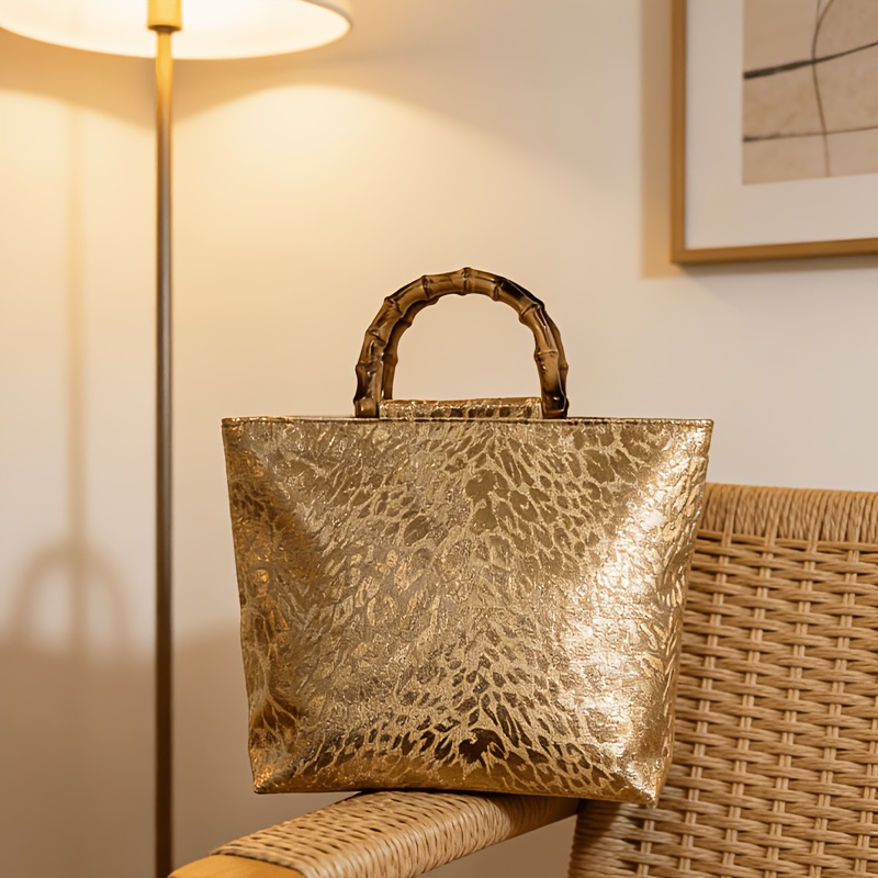 Tas tote jacquard daun emas me - Luxury Bags Collection ulasan dan harga