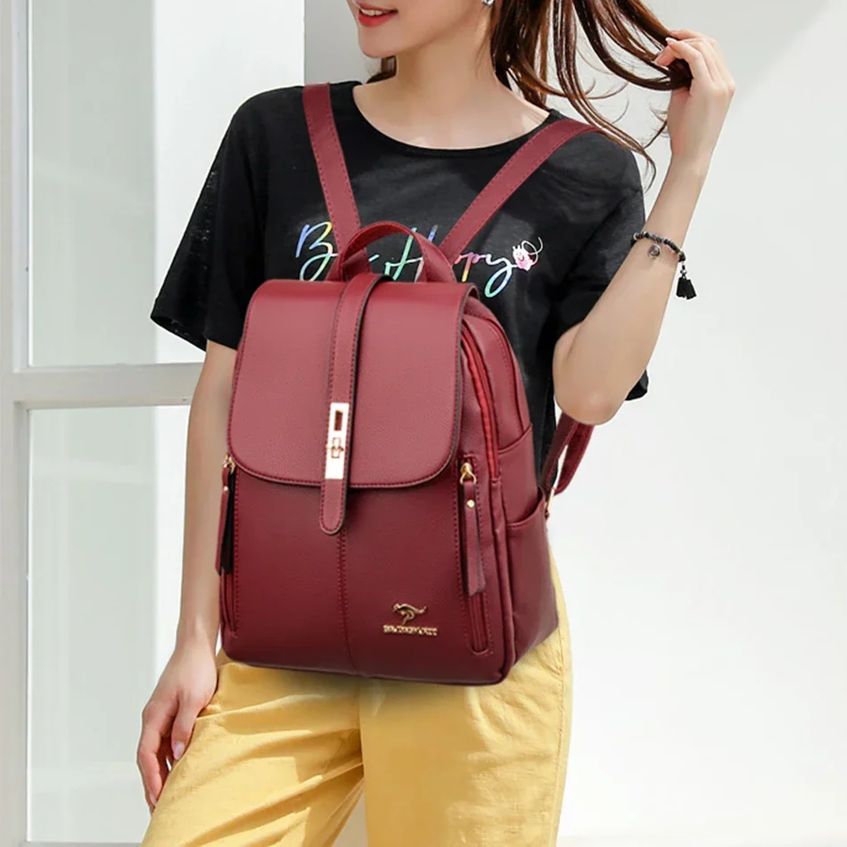 Ransel Kapasitas Besar Kulit W - Luxury Bags With Zipper ulasan dan harga