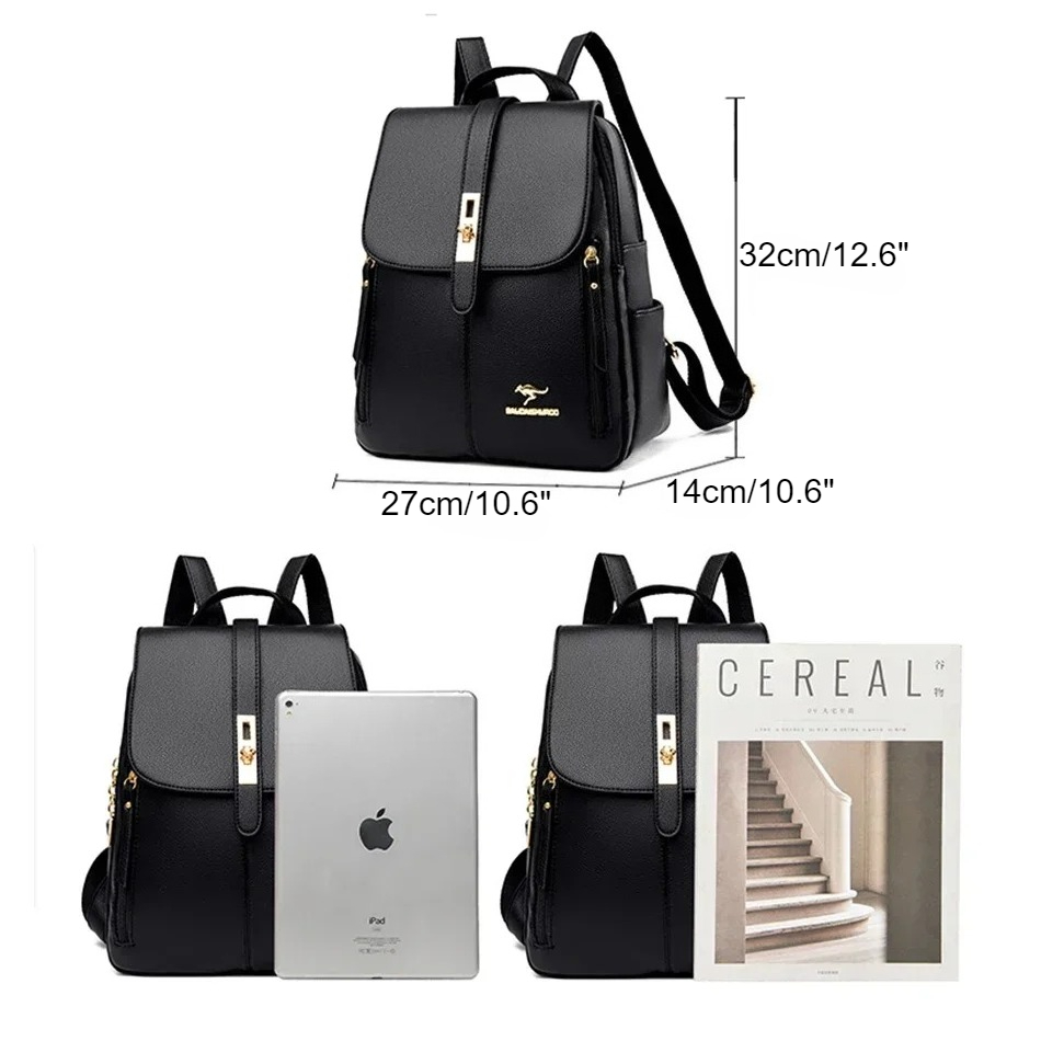 Ransel Kapasitas Besar Kulit W - Luxury Bags With Zipper ulasan dan harga