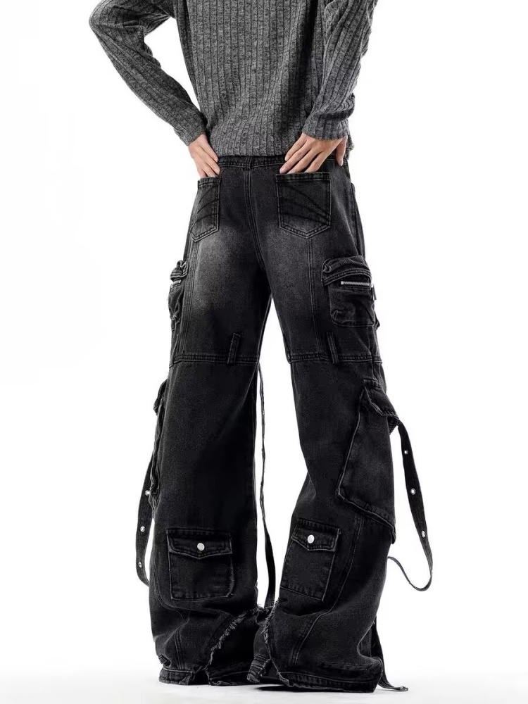 Celana Jeans Cargo Baggy Hitam - Luxury Bags Denim ulasan dan harga
