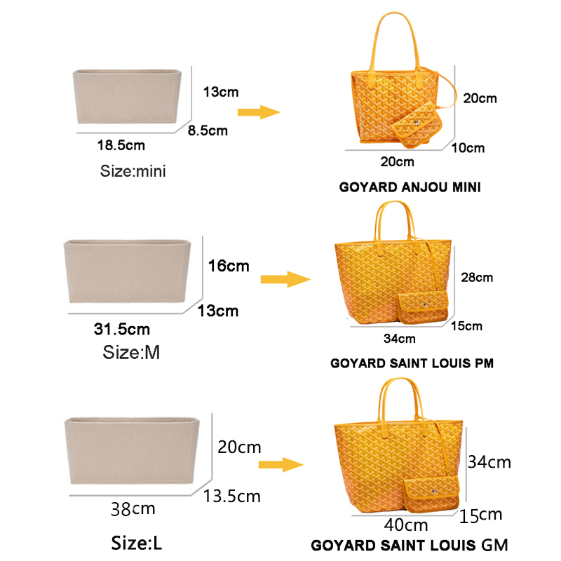 Felt Insert Bag Organizer Kosm - Luxury Bags Goyard ulasan dan harga